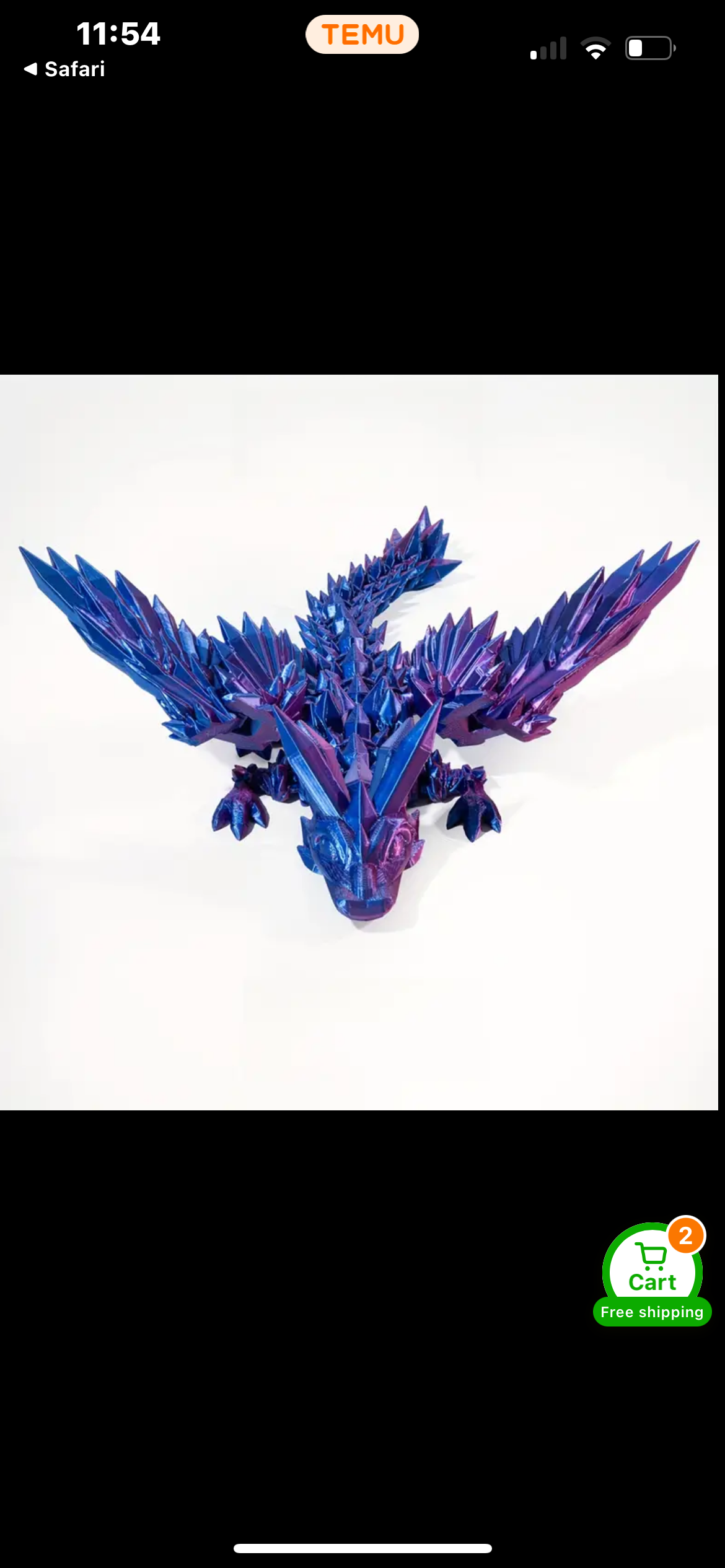 Medium crystal dragon WITH wings!!!